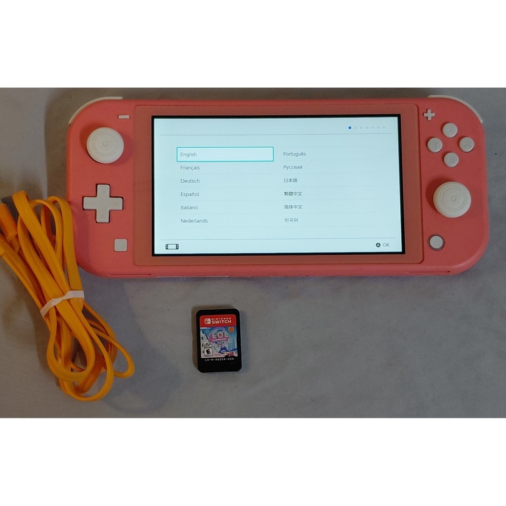 Nintendo Switch Lite Coral Pink Console Bundle with L.O.L. Surprise! Game